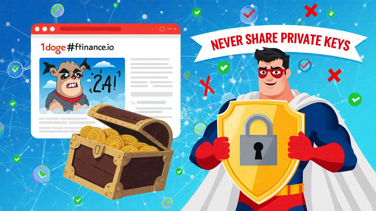 Superhero shields a wallet from a phishing site, highlighting security tips.