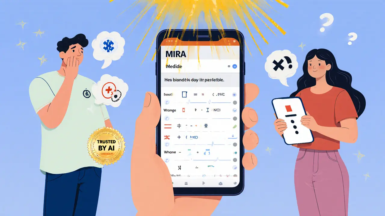 User with trusted MIRA-verified AI vs others with false AI answers