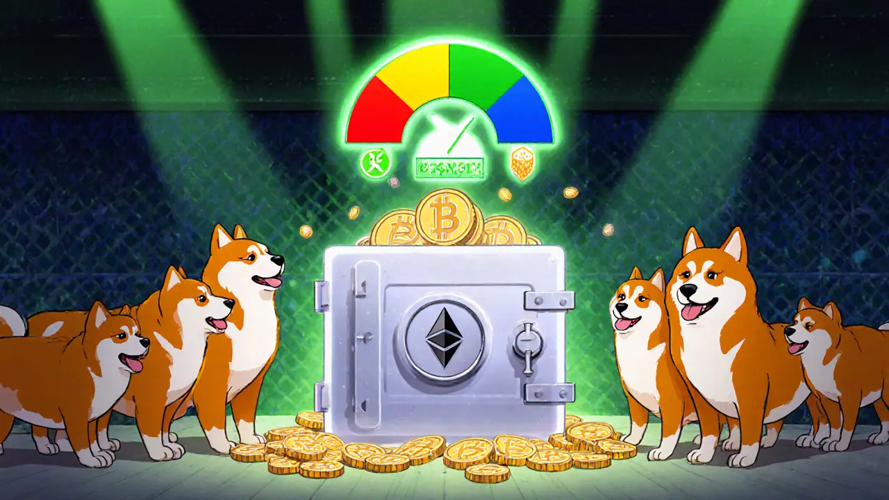 Cartoon Shiba characters voting with BONE tokens in a glowing ballot box.