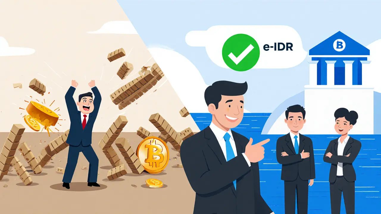 Split scene: trader frustrated by slippage on left, calm and successful on right with OTC trade confirmation.