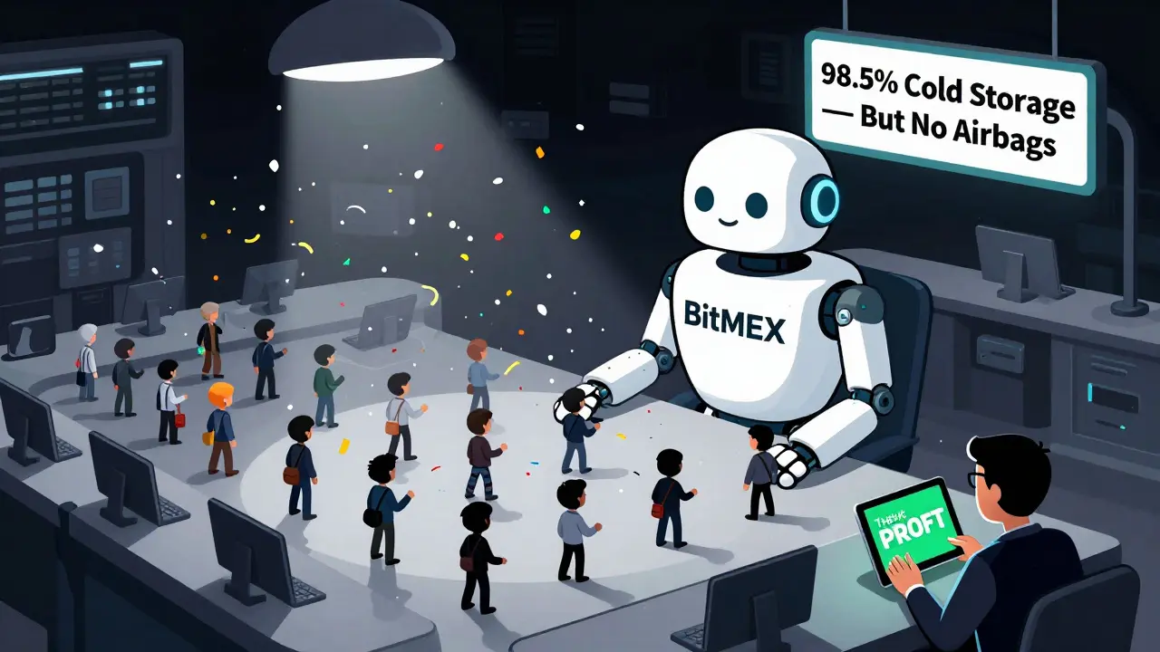 BitMEX robot watches traders explode from liquidations, one uses TestNet tablet with green profit banner