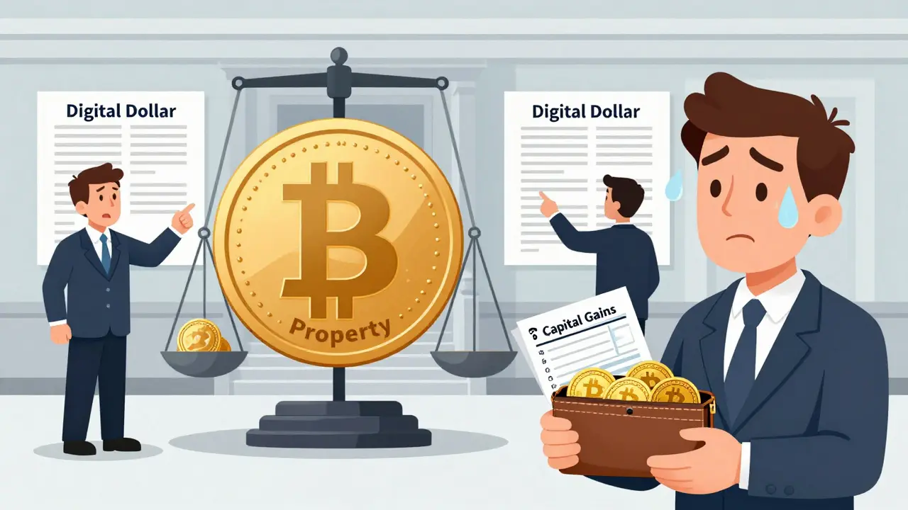 A U.S. regulator weighing Bitcoin against a stablecoin while a citizen struggles with tax paperwork.