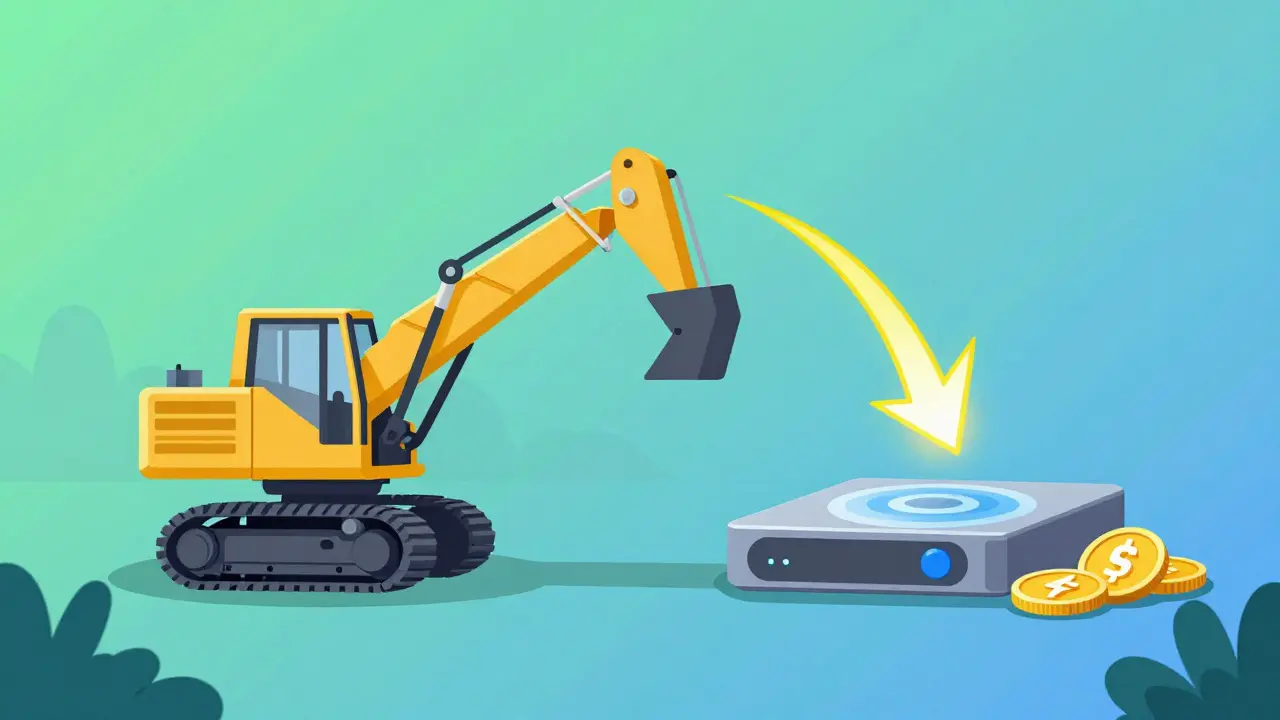 Ethereum validator staking ETH tokens in energy-efficient setup