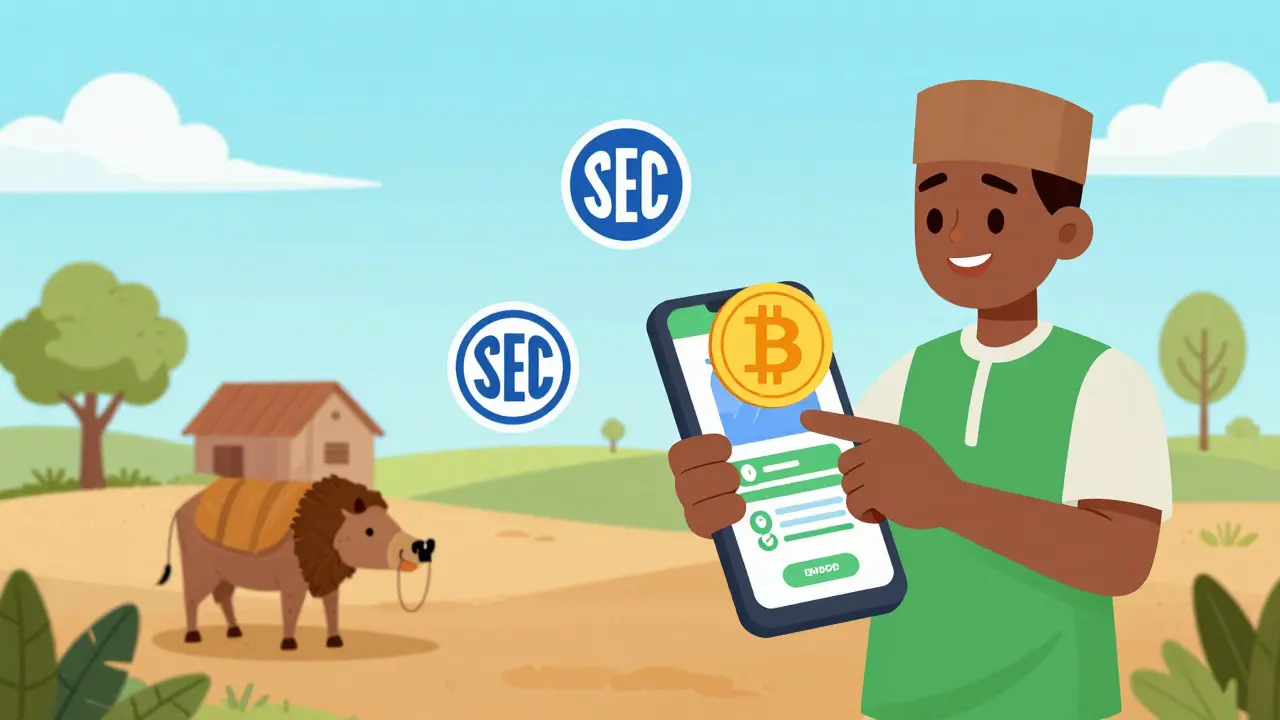 Rural Nigerian using crypto for banking access under SEC oversight