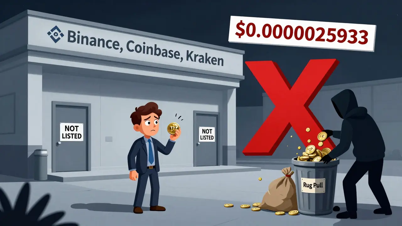 A confused investor facing a locked exchange building while a shadowy figure dumps HTZ tokens.