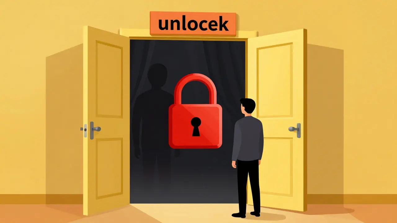 Cartoon of an unlocked door symbolizing poor security and anonymous ownership.