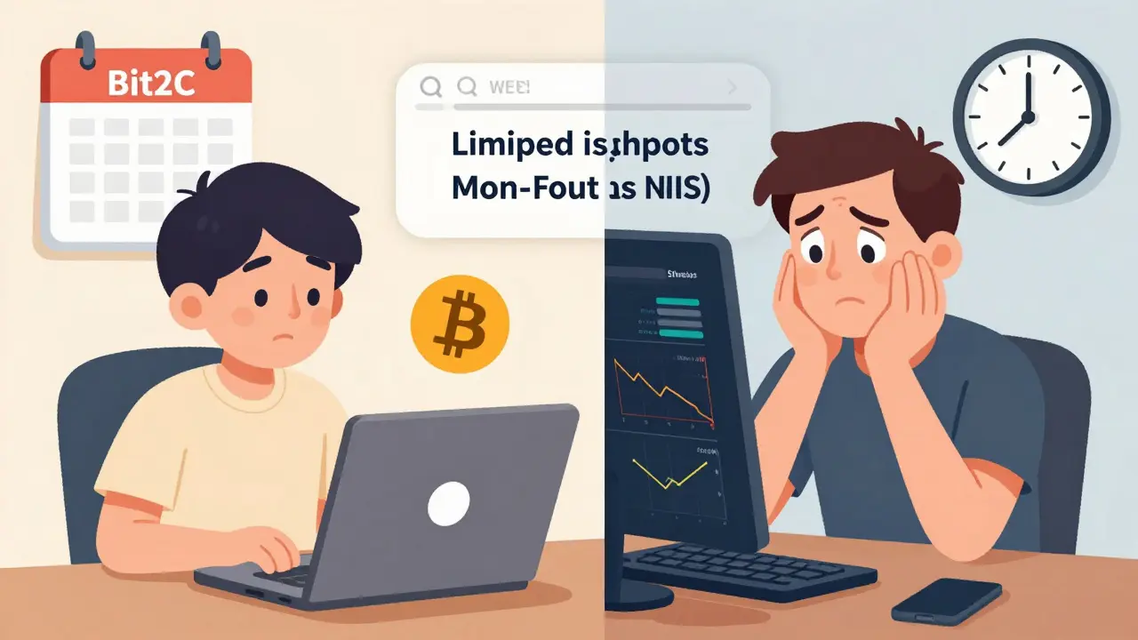 Cartoon comparing simple web trading vs lack of mobile app and charts