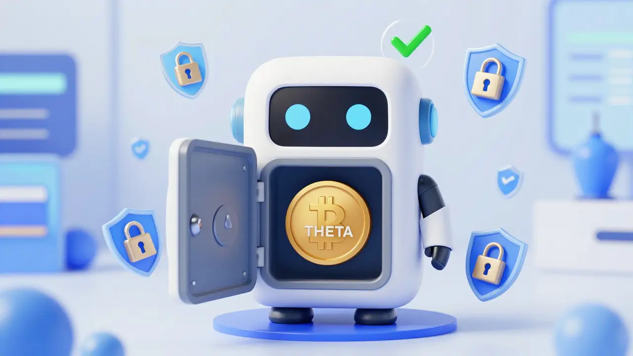 Robot hardware wallet securely storing THETA token