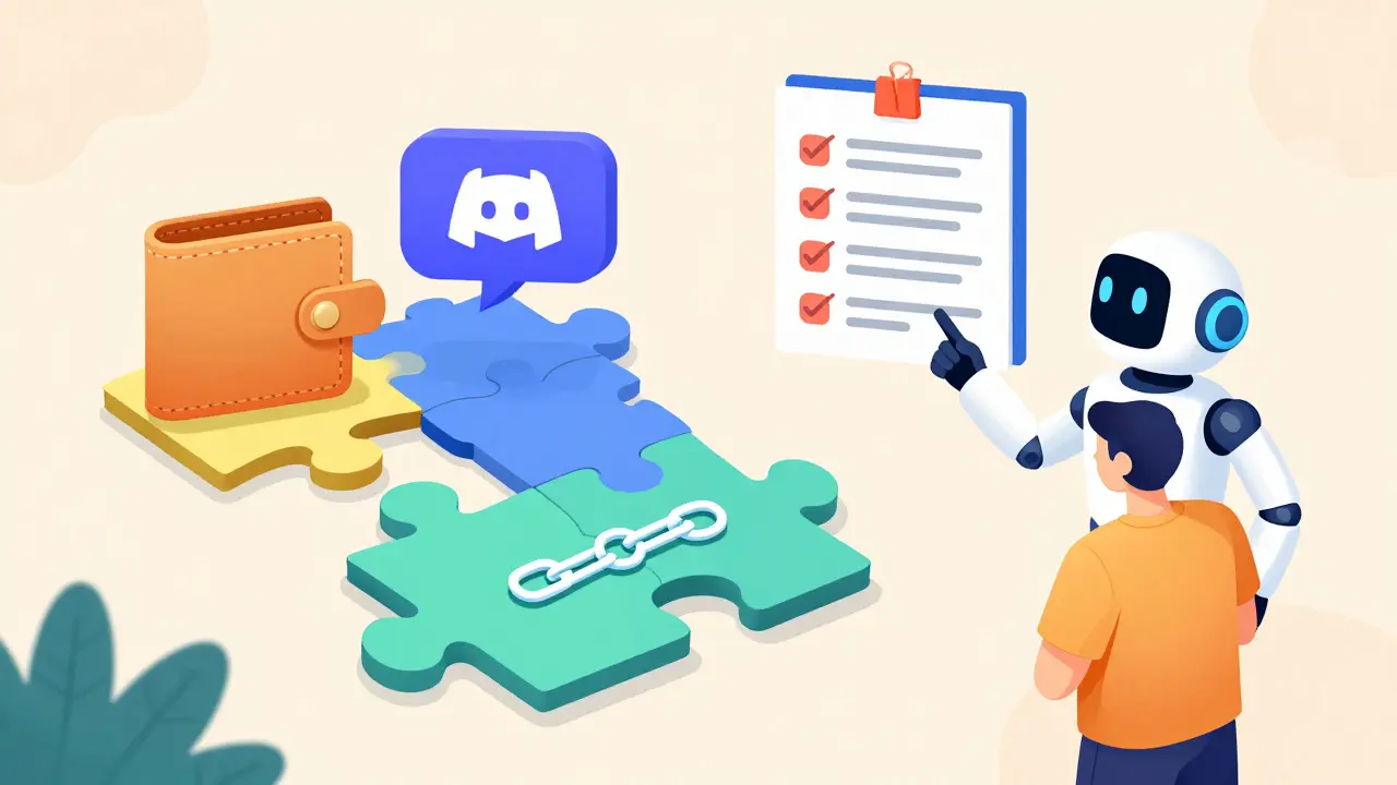 User assembling puzzle pieces representing airdrop eligibility criteria