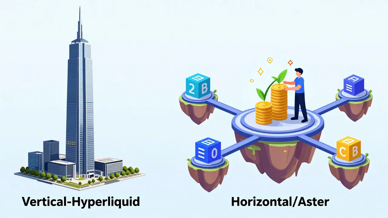 Comparison of vertical vs horizontal blockchain architecture styles