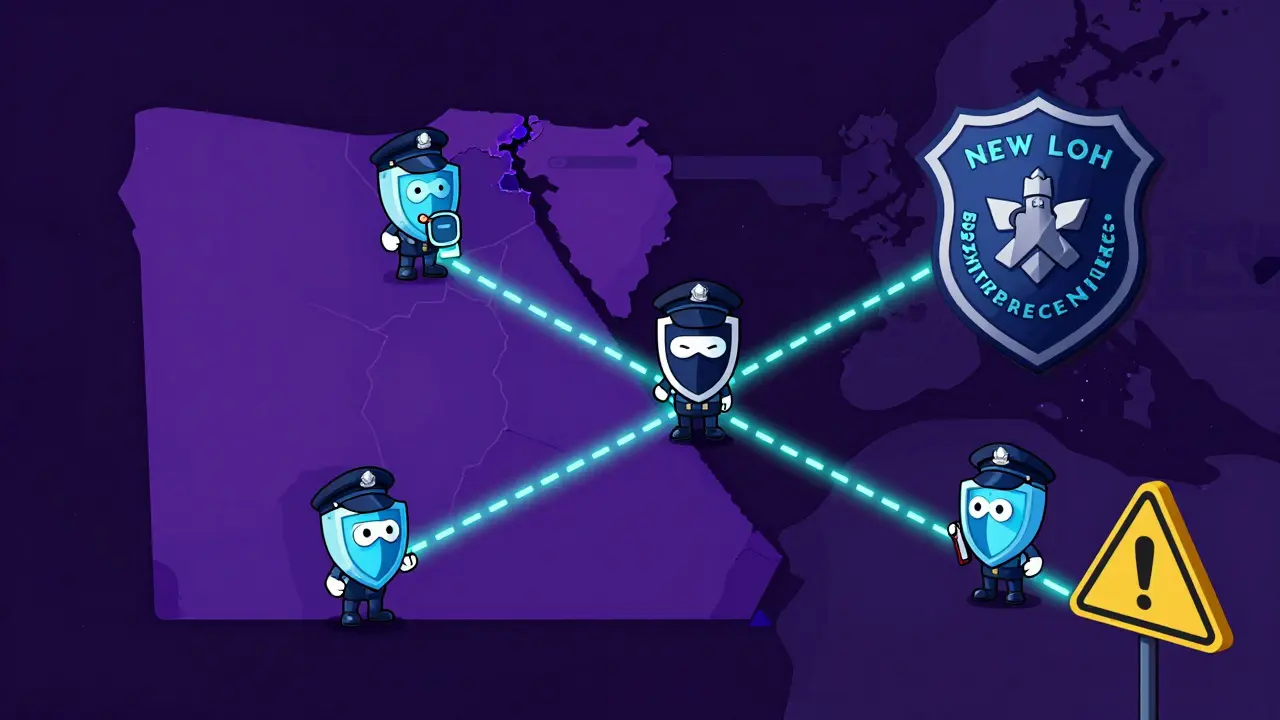 Digital map showing secret cross-border crypto routes from Egypt