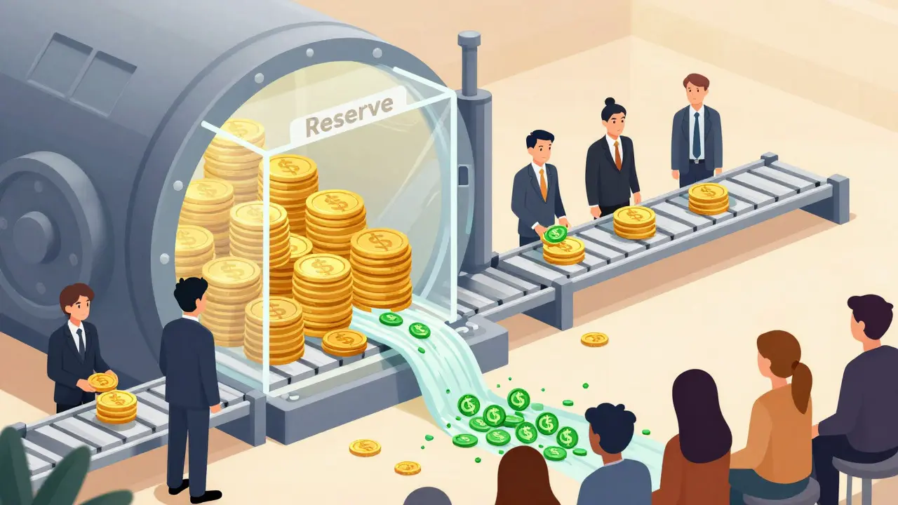 A vault distributing crypto tokens from wealthy backers to everyday users.