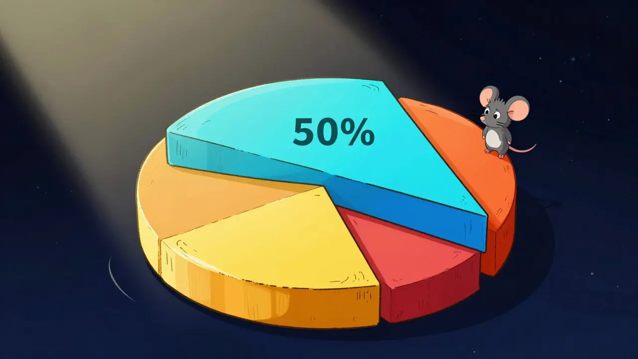 Wobbly cartoon pie chart illustrating token allocation risks