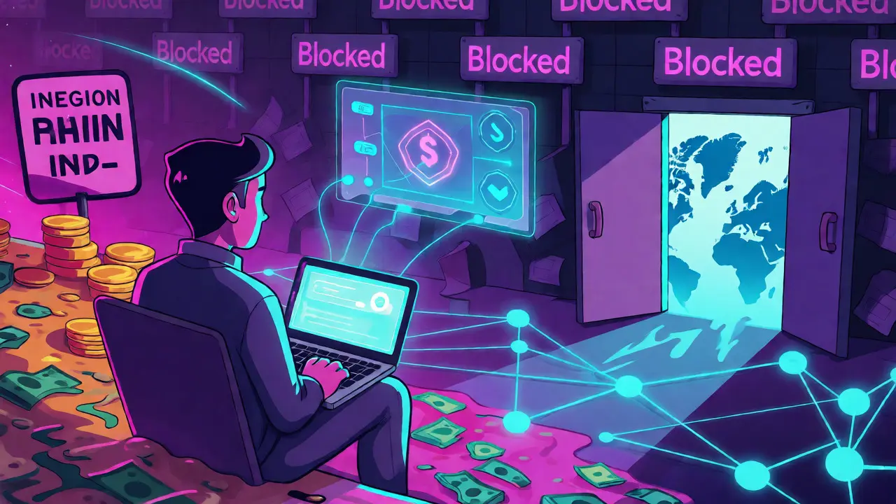 User accessing decentralized exchanges to bypass regional restrictions and inflation.