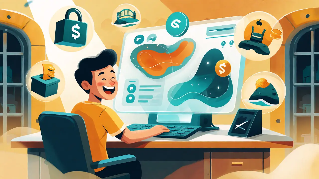 User interacting with a decentralized crypto trading interface